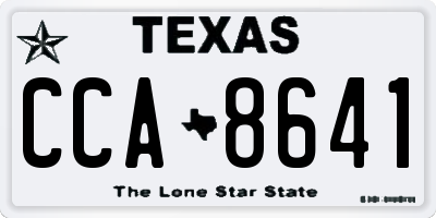 TX license plate CCA8641