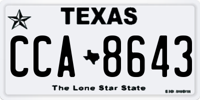 TX license plate CCA8643