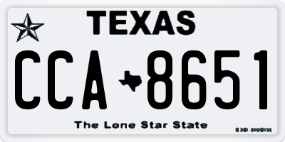 TX license plate CCA8651