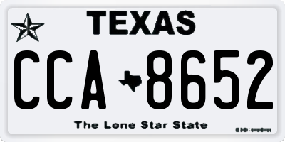 TX license plate CCA8652