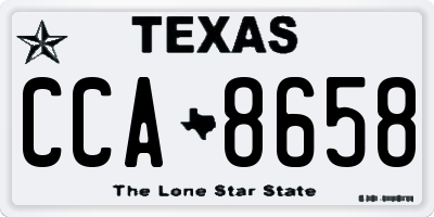 TX license plate CCA8658