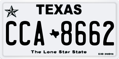 TX license plate CCA8662