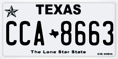 TX license plate CCA8663
