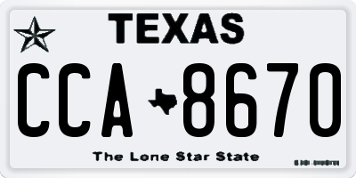 TX license plate CCA8670