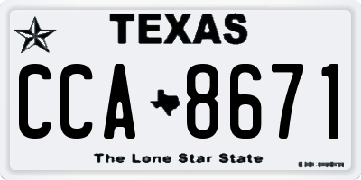 TX license plate CCA8671