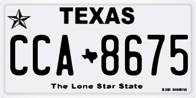 TX license plate CCA8675