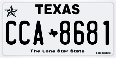 TX license plate CCA8681