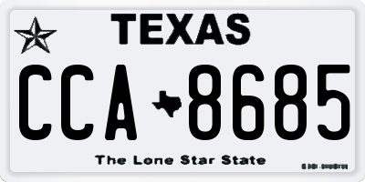 TX license plate CCA8685