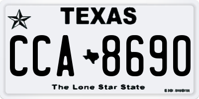 TX license plate CCA8690
