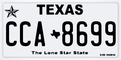 TX license plate CCA8699