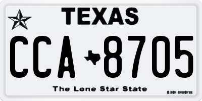 TX license plate CCA8705