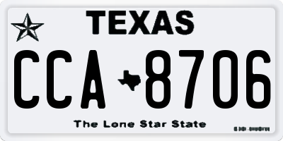 TX license plate CCA8706