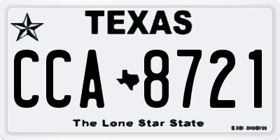 TX license plate CCA8721