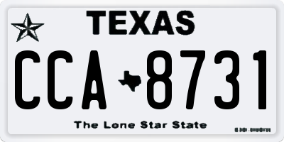 TX license plate CCA8731