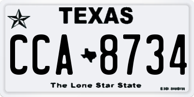 TX license plate CCA8734