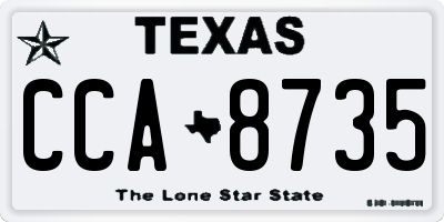 TX license plate CCA8735