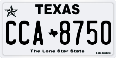 TX license plate CCA8750
