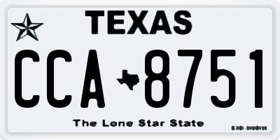 TX license plate CCA8751