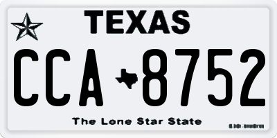 TX license plate CCA8752