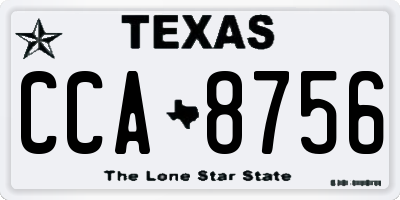 TX license plate CCA8756