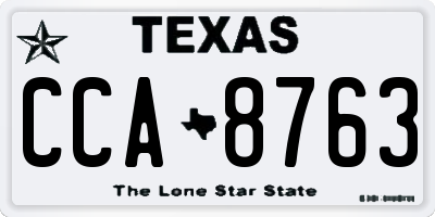 TX license plate CCA8763