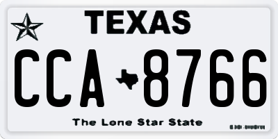 TX license plate CCA8766