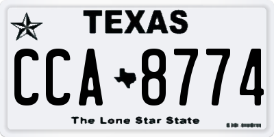 TX license plate CCA8774