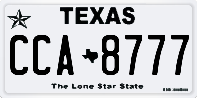 TX license plate CCA8777