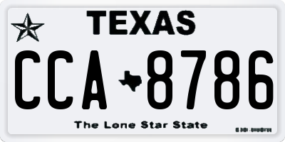 TX license plate CCA8786
