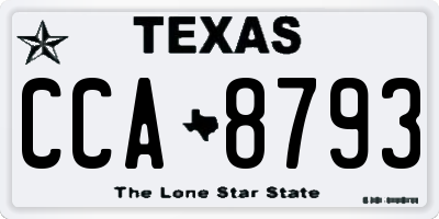 TX license plate CCA8793