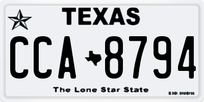 TX license plate CCA8794