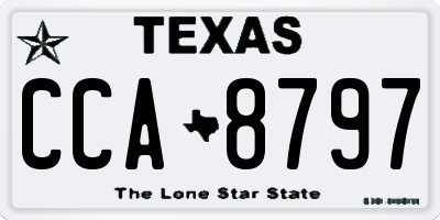 TX license plate CCA8797