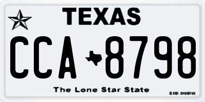 TX license plate CCA8798