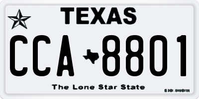 TX license plate CCA8801