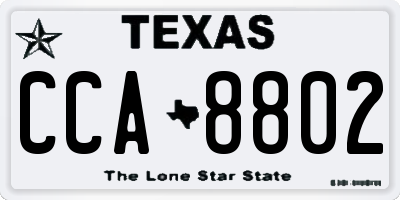 TX license plate CCA8802