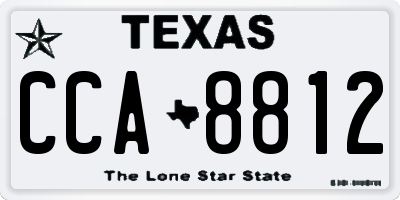 TX license plate CCA8812