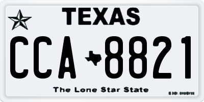 TX license plate CCA8821