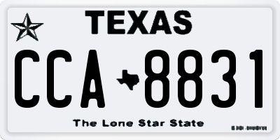 TX license plate CCA8831
