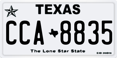 TX license plate CCA8835