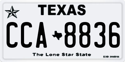 TX license plate CCA8836