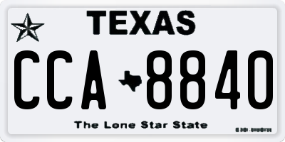 TX license plate CCA8840