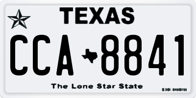 TX license plate CCA8841