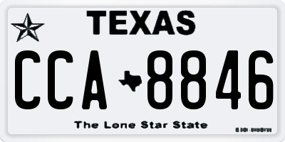 TX license plate CCA8846