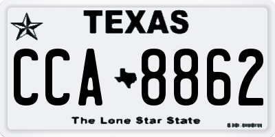 TX license plate CCA8862