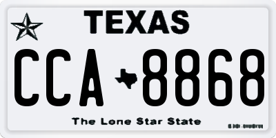 TX license plate CCA8868