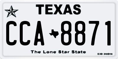 TX license plate CCA8871