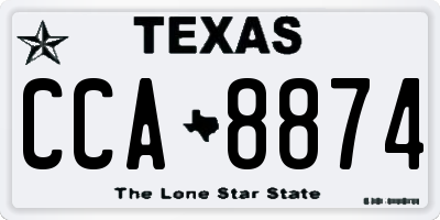 TX license plate CCA8874