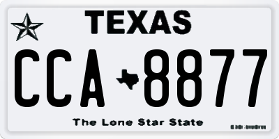 TX license plate CCA8877
