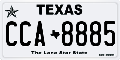TX license plate CCA8885