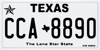 TX license plate CCA8890